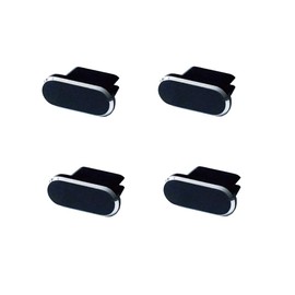 monofive MF-MTPB-4B USB Type-C Connector Dustproof Protective Cover (Aluminum) (4 Pack) (Black)