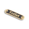 Calyron Brass Bathroom Toilet Door Sign Casted Gold/Black Handmade Plaques