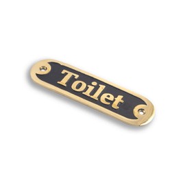 Calyron Brass Bathroom Toilet Door Sign Casted Gold/Black Handmade Plaques Plate for House Room Home Decor Style Accessories Wall Mounted (12.5cm X 4cm)