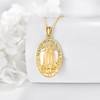 KZX Virgin Mary Necklace for Women 925 Sterling Silver 24k