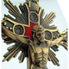 Jesus Christ on Cross Bronze Tone Standing Crucifix with Base,