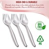 Plastic Serving Forks - 9.75" | Silver | Pack of