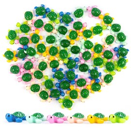 Framendino, 60 Pack Mini Turtle Figure Resin Turtles Ornament Tortoise Landscape Decor for Garden