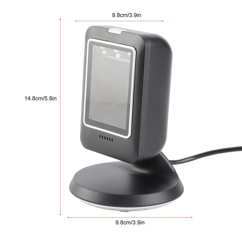 Desktop Barcode Scanner Wide Angle Lens USB Connection 1D 2D