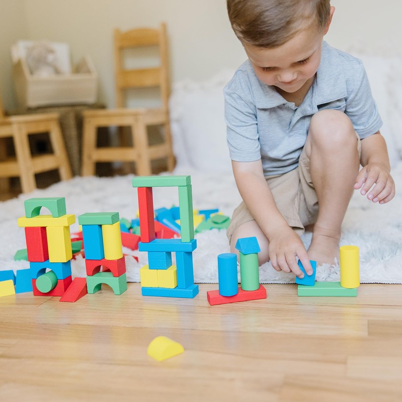 Melissa & Doug Wooden Building Blocks, 100-Piece Set of Sorting