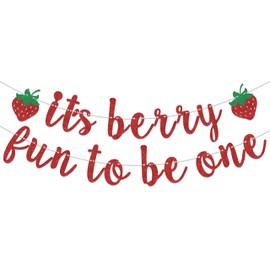 Berry - Banner para el primer cumpleaños, es Berry divertido para ser una bandera, decoración de primer cumpleaños de bayas, decoración de primer cumpleaños de fresa, suministros para fiesta de primer