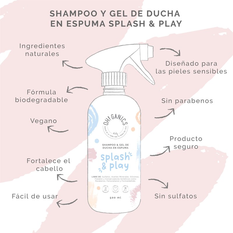 OH! GANICS Shampoo & Gel de Ducha en Espuma para