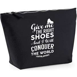 Hippowarehouse Give me the right shoes and I will conquer the world ice skates printed make up cosmetic wash bag 18x19x9cm