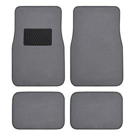 BDK Classic Carpet Floor Mats for Car & Auto - Universal Fit -Front & Rear with Heelpad (Medium Gray) - MT-100-CPTSERIES