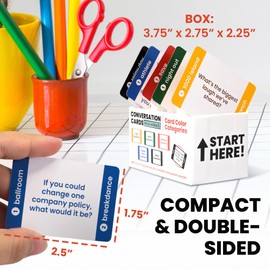 Prompta 400 Conversation Cards for Coworkers – Fun Icebreaker Teambuilding Game for Work – 2.5" x 1.75" Sized Cards – Best Get to Know Your Colleagues Questions & Engaging Topics for Office Breaks