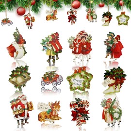 24 Pcs Victorian Christmas Tree Decorations Victorian Style Christmas Tree Hanging Ornaments with Strings Retro Christmas Decorations Tree Pendants for Holiday Christmas Party Decorations A8FGSDGS
