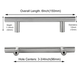 LONTAN Pack of 2 Handles for Kitchen Cabinets 96 mm Hole Spacing Kitchen Handles Stainless Steel Drawer Handles Cabinet Handles Stainless Steel Furniture Handles Stainless Steel Door Handles Kitchen