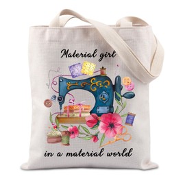 JTOUK Sewing Tote Bag Sewing Lover Gift Tailors Sewing Lovers Gift Quilters Sewing Gift (Material World Tote EU)