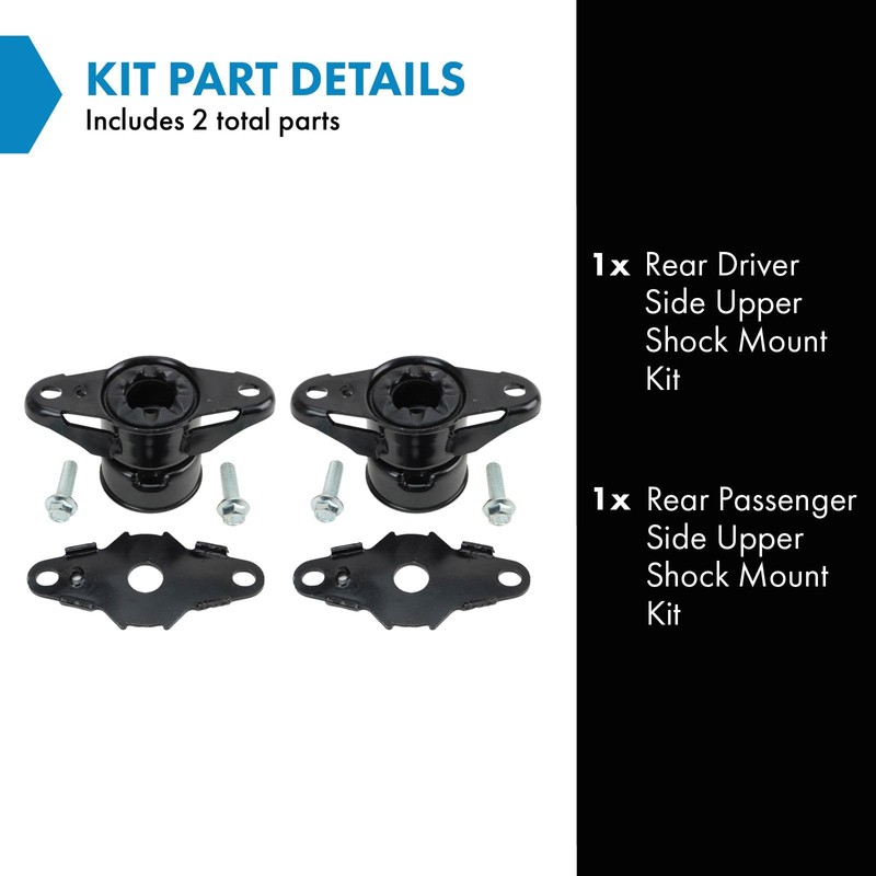 TRQ Rear Upper Shock Mount Kit Compatible with 2011-2018 Dodge