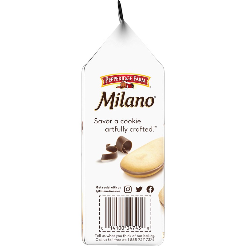 Pepperidge Farm Milano Cookies, Double Milk Chocolate, 7.5 oz. Bag