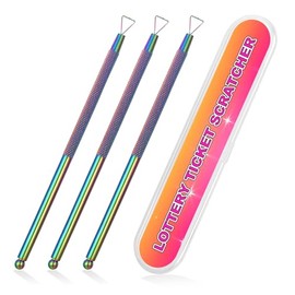3PCS Lottery Ticket Scratcher Tool, Scratch Off Tool, Metal Lottery Scratcher Tool, Lotto Scratcher Label Scraper for Lottery Ticket, Multi-Use Scraping Tool for Tickets Stickers Labels Films