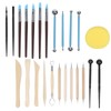 25Pcs Pottery Tools Clay Sculpting Dotting Pens Fondant Ball Stick