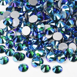 Yantuo SS16 Dark Green Crystal AB Rhinestones Flatback，1440 Pcs 4mm Emerald ab Glue On Glass Rhinestone for DIY Craft，Makeup，Nail Art，Tumbler，Shoes，Clothing