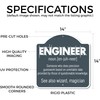 Engineer Parking 14" x 14” Sign | Indoor/Outdoor Plastic |