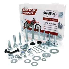 CYCBOLT 250PCS Body Work Bolt Kit Fit for CRF125F CRF100F CRF50F CRF110F CRF150F CRF250F CRF230F CRF80F CRF70F Off-Road Bike Body Engine Fender Fasteners Bolts Set