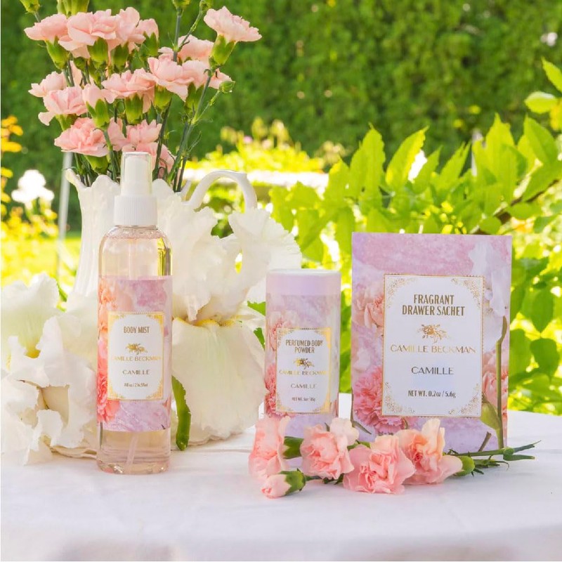 Camille Scented Talc-Free Body Powder, Perfumed Dusting Powder, Camille Beckman,