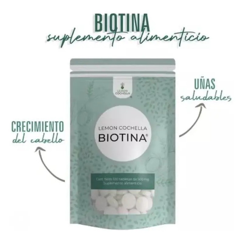 Biotina Lemon Cochella. 2 Bolsas -100 Tabletas
