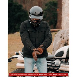 RIDEIRON Motorcycle Jacket with CE Armor, Vintage Windproof Riding Protective Gear, All Season Jacket with Removable Liner XL