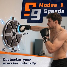 Music Boxing Machine for Adults and Kids with Gloves, LED Sounding Punch Boxing Machine Wall Boxing Training Pad, Bluetooth Boxing Games Toys for Kids, 9 Modes & 9 Speeds, Gift for 8+ Year Old Boy