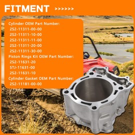 Cylinder Piston Gasket Top End Kit 2S2-11311-11-00 Compatible with Yamaha YFZ450R 2006-2011 YFZ450X YZ450F WR450F After-Market Parts