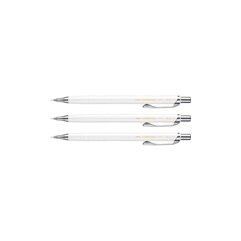 PENTEL ORENZ 3 Pcs 0.2mm Refillable Mechanical Pencils White