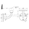 Stainless Steel 316 Grade Wall Mount Handrail Bracket for 1-5/8"