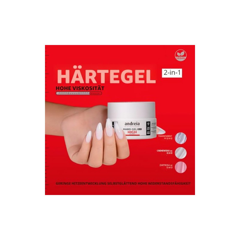 Andreia Professional Hard Nail Gel Two-Phase 2-in-1 LED and UV