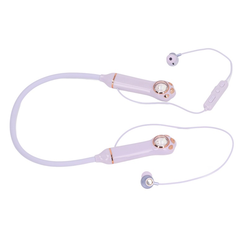Neckband Earbuds IPX5 Bluetooth 5.3 Wireless Cat Pattern RGB Backlight
