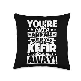 Kefir Lover Food Funny Throw Pillow, 16x16, Multicolor