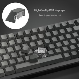dagaladoo PBT keycap,Shine Through keycap 75 percen,Double Shot Key caps,Cherry Profile,Gradient Dark Grey Keyboard keycap,Side Printed keycaps for Mechanical Gaming Keyboards(121key,only keycaps)