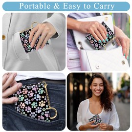 Jogjam Womens Wallet, Dog Paw Small Slim RFID Blocking Card Wallets, Cute Trifold PU Leather Card Holder Wallet Organizer, Mini Pocket Cash Wallet with 7 Card Slots ID Window for Girls Ladies