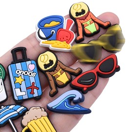 LUCLA Summer Shoe Charms, Beach Ocean Charms for Shoe Bag Decoration, Hawaii Bikini Swim Summer Accessories for Adults Women Teen Girls Kids