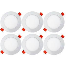 AB Elektro LED Recessed Spotlight 230 V Flat – Set of 6 – 6 W LED Spot – 2700 K – 106 mm – IP20