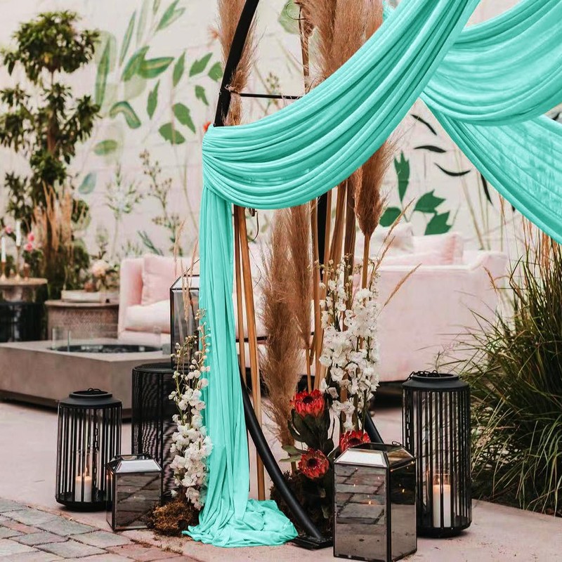 LINXTAR Wedding Arch Draping Fabric 30'' x 18FT Sheer Chiffon