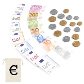 XPEX 208 Piece Play Money Euro Notes and Coins Shop Computing Money Euro Notes Toys Merchant Shop Accessories Shopping Shop Children Play Money Children Shopping Basket Children