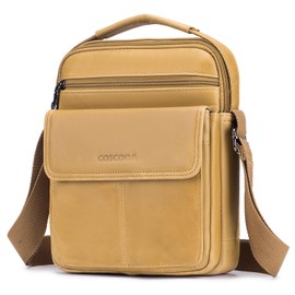 COSCOOA Shoulder Bag for Men Leather Man Bag Man Purse Crossbody Bags for Men Handbag Bag Messenger Satchel Travel bag, Brown-b
