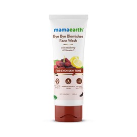 MAMAEARTH Mulberry & Vitamin C Face Wash with Niacinamide for Skin Cleansing & Refreshing Glow | Gently Removes Dirt & Impurities | 3.38 fl oz (100 ml)