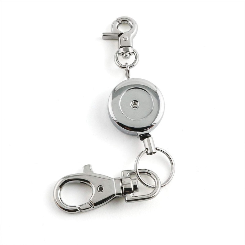 JCBIZ 1PCS Retractable Key Chain with Hook Zinc Alloy High
