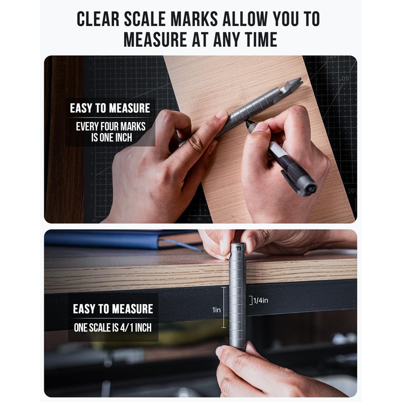 TIMULTI Titanium EDC Pry Bar with Bottle Opener, Measure Function