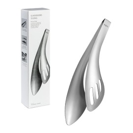 Oaks Leye Leye Sauce Scooping Sturdy Tongs, Stainless Steel, Made in Japan, Dishwasher Safe, Comes with Gift Box, Catches Ingredients Like a Wrap, One Side is Deep for Scooping Sauce, AUT1421