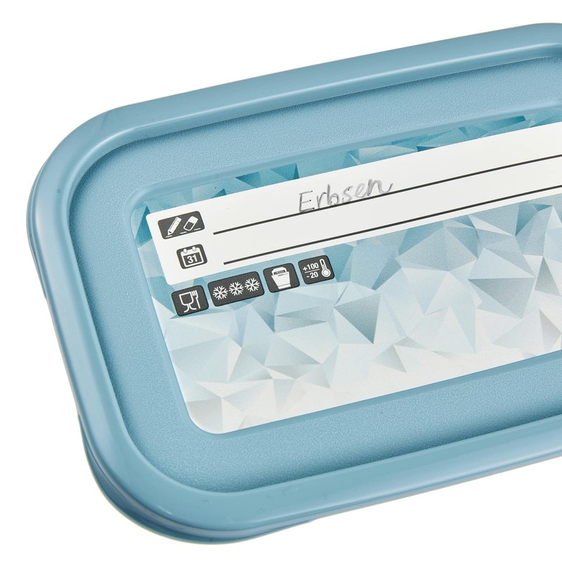 keeeper Mia Magic Ice 5-Piece Freezer Container Set, Rewritable Lid,
