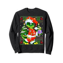 Alligator Christmas Lights Santa Costume Ugly Xmas Sweaters Sweatshirt