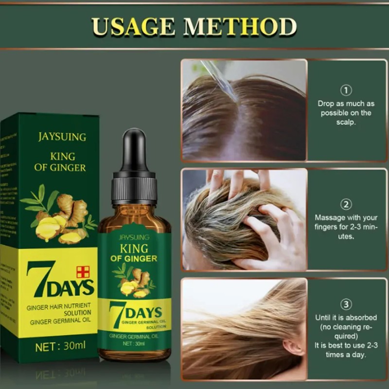 3 Unidades De Óleo De Cabelo Ginger King Nutre Os