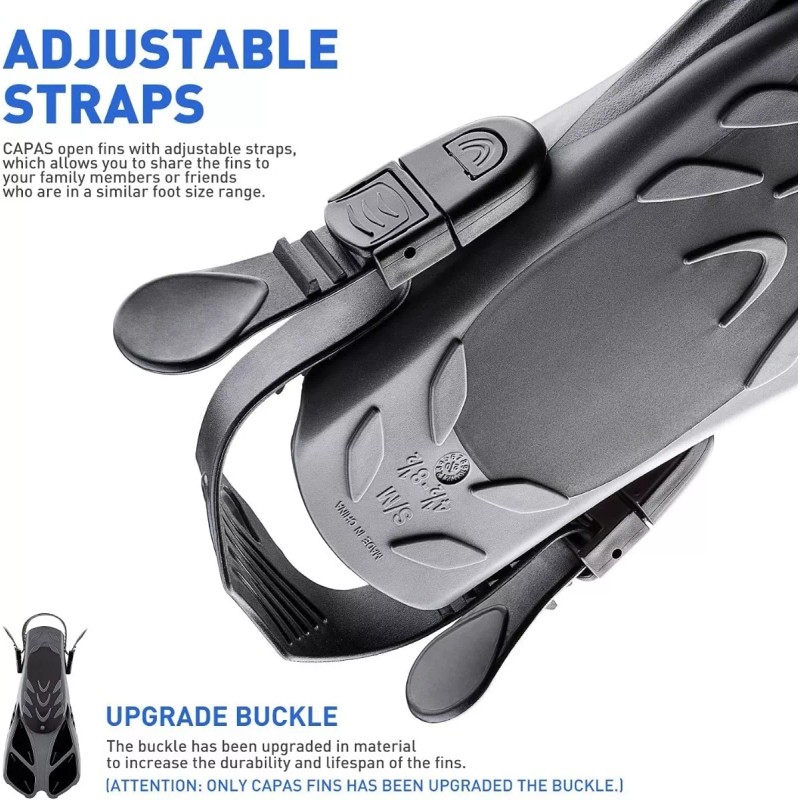 Breezee Market Aletas Natación Snorkeling Ajustable Flexibles Talón Abierto
