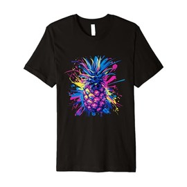 Colorful Hawaii Summer Colorsplash Pineapple Premium T-Shirt